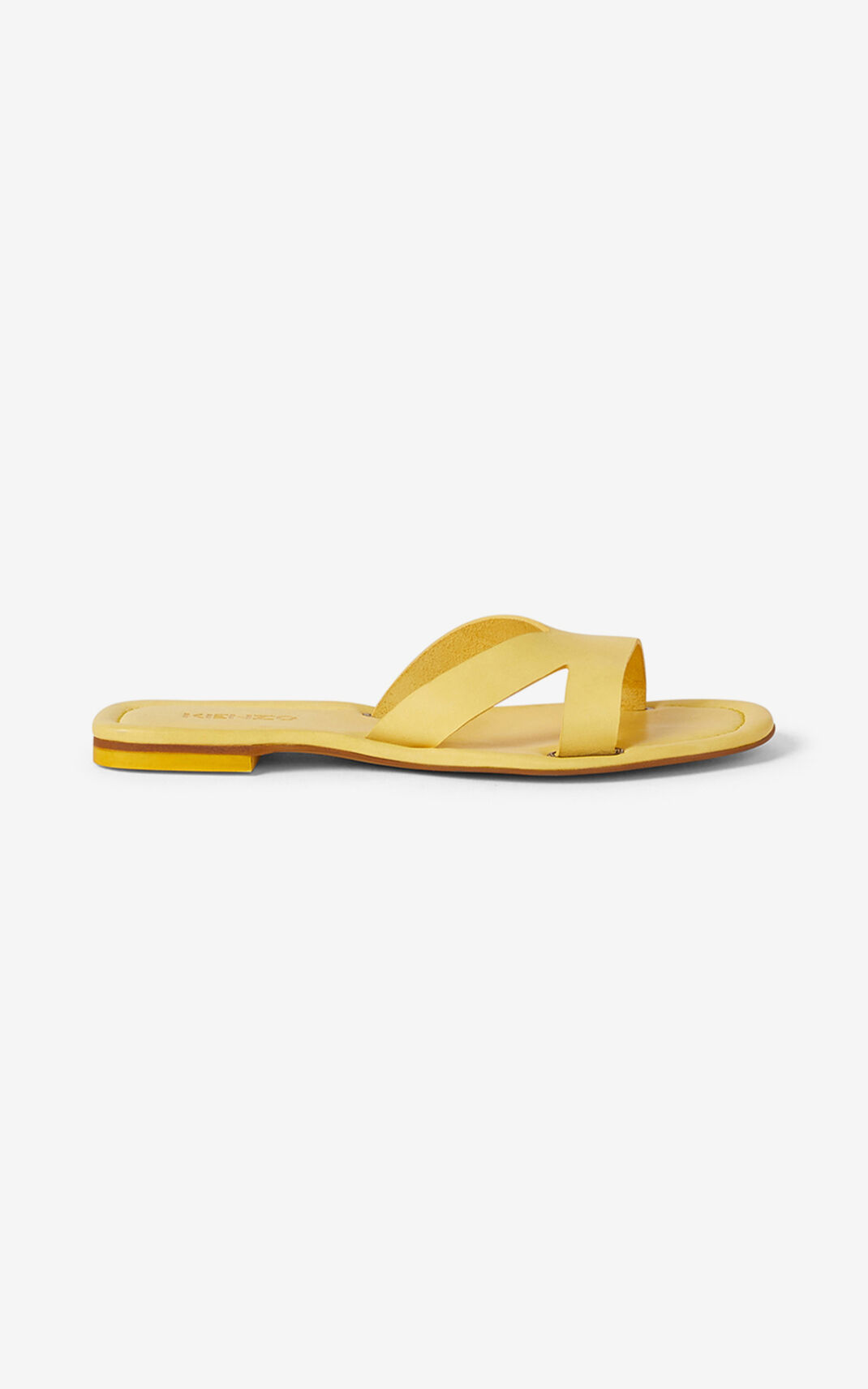 Mules Kenzo Femme OPANKA flat Cuir Jaune YFSHB-8291